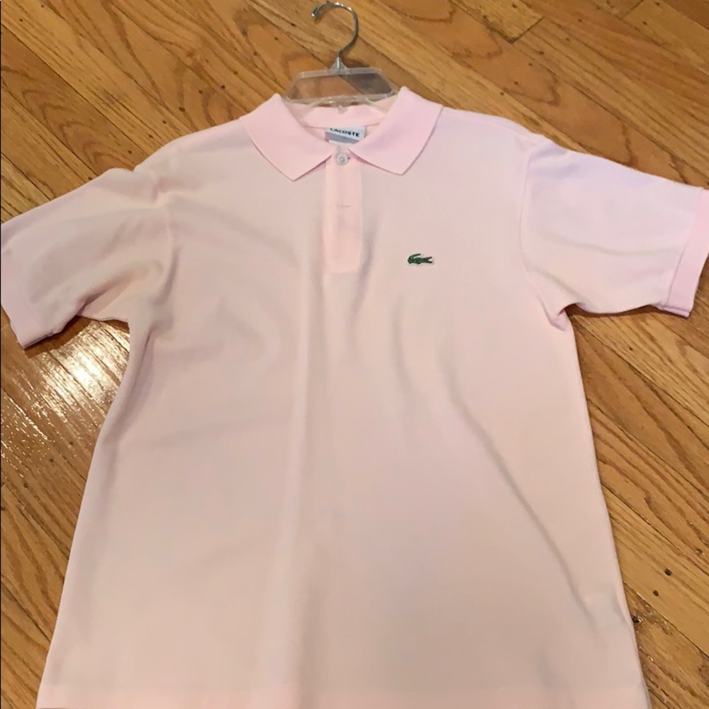 Pink Lacoste polo